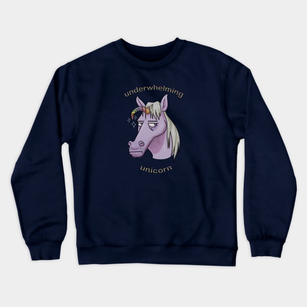 Underwhelming Unicorn Crewneck Sweatshirt by TheSavvyArtist